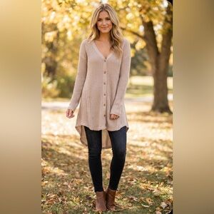 Hayden Women's Tan Cardigan Sweater